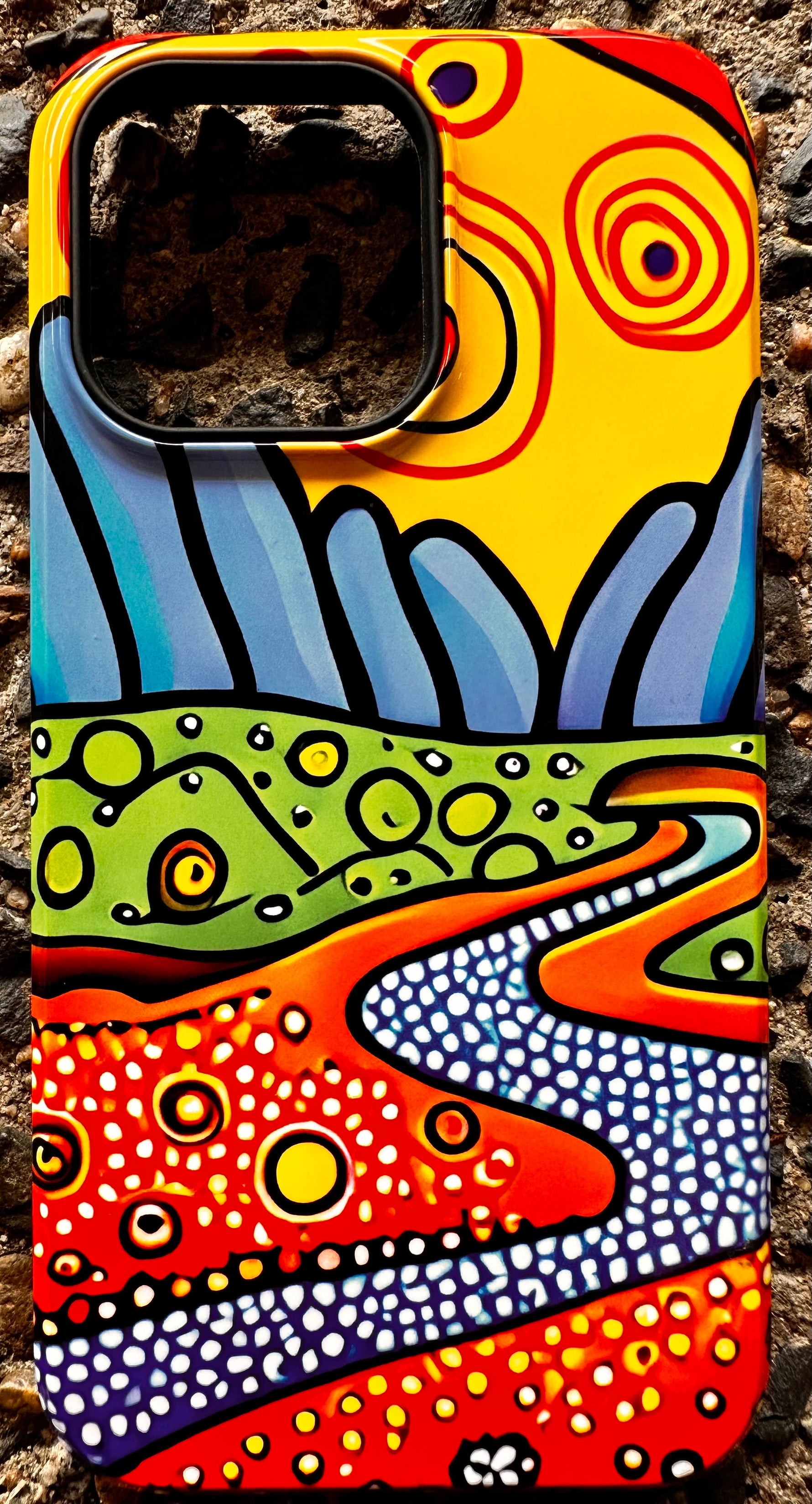 Vibrant Dot Art Sunset Tough Samsung & iPhone case - Tough Phone Cases